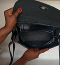 Hand-Beaded Flap Crossbody Bag | Black - Mawu Africa