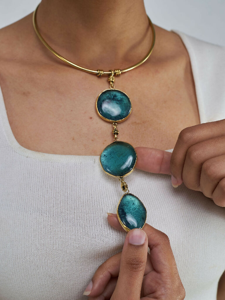 Koroba Necklace - Blue - Mawu Africa