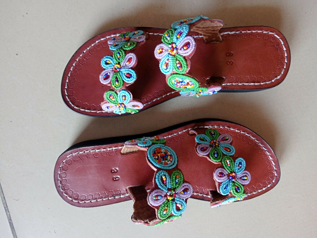 Leather Wedge Sandals- Garden Blossom