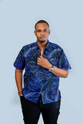 Blue African Shirt Short Sleeve1