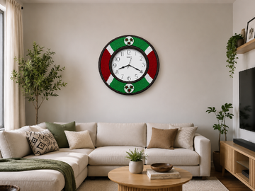 Handmade Burudi flag themed beaded clock - Mawu Africa