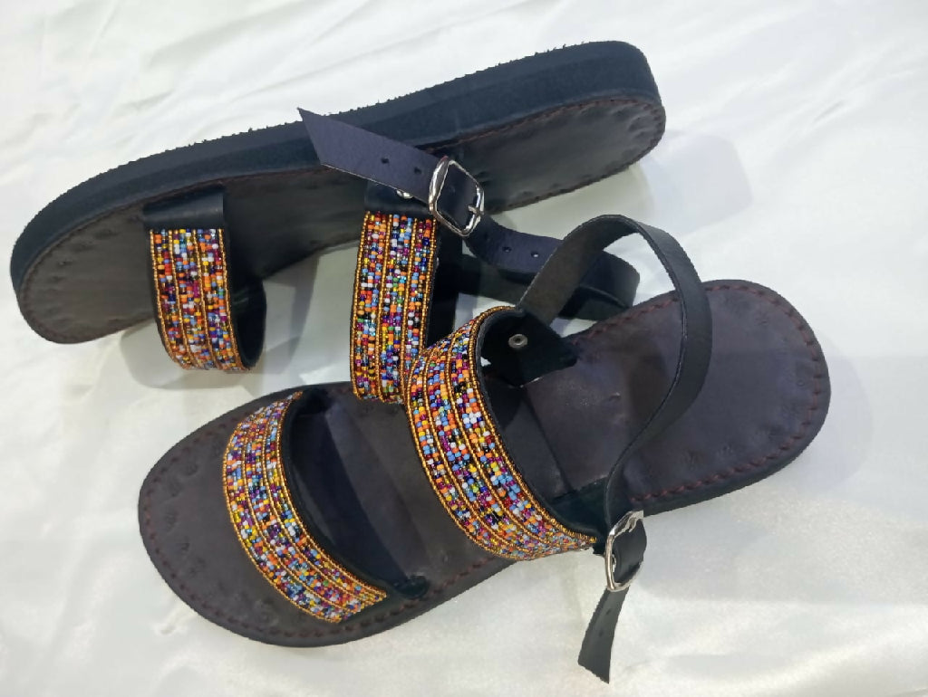 Half wedge sandals with backstrap - Mawu Africa