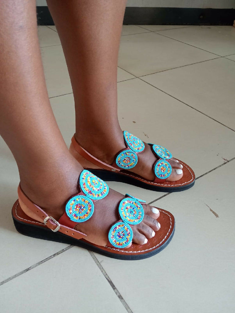 Wedge leather sandals - Mawu Africa