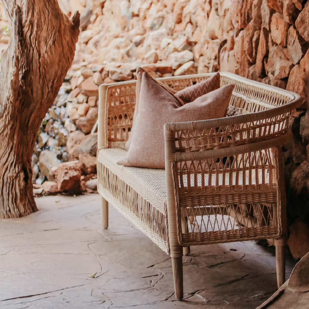 Malawi Cane Chairs - Double | Two Seater Outdoor Chair - Mawu Africa
