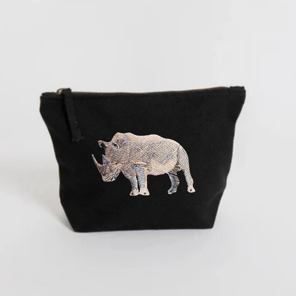 green natural canvas pouch