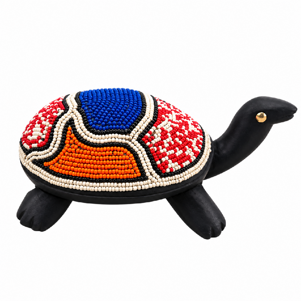 Handcrafted Wood Beaded Turtle