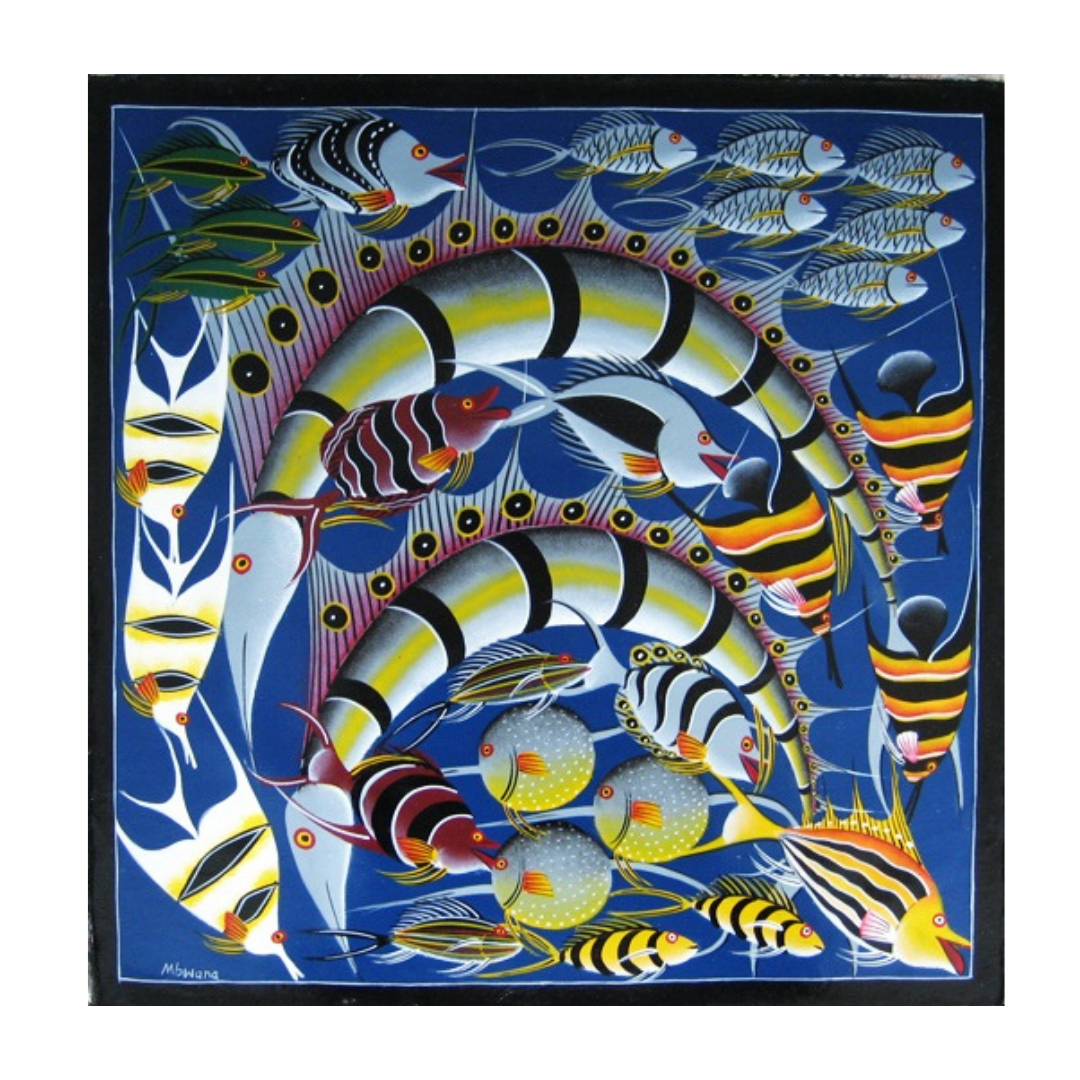 Sea Life Fish Tingatinga Painting