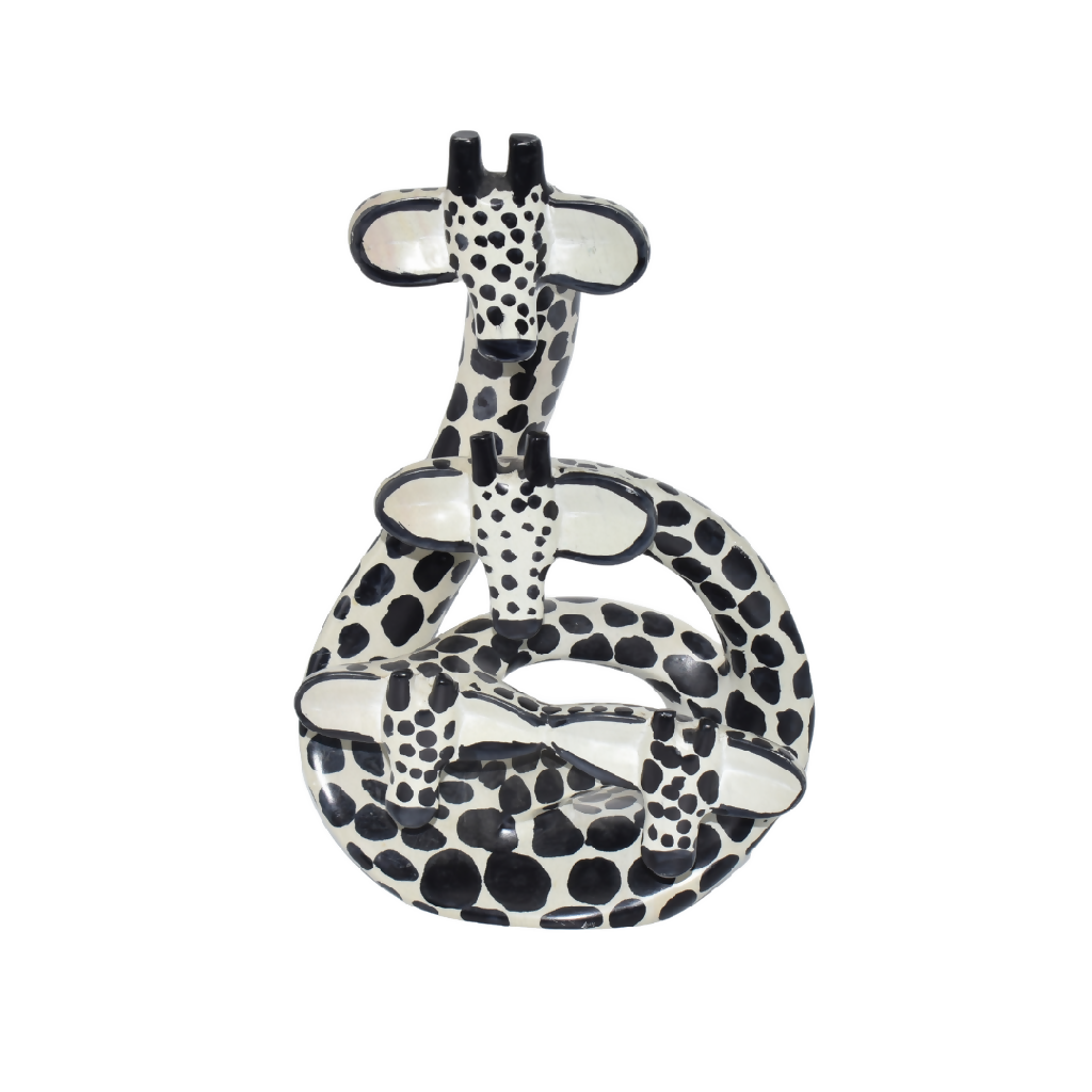 Decorative Soapstone Giraffe Family Sculpture