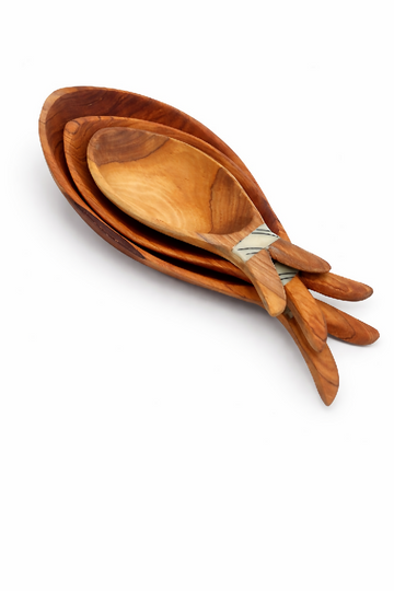 BOWL FISH - OLIVE WOOD - BATIK - SET OF 3