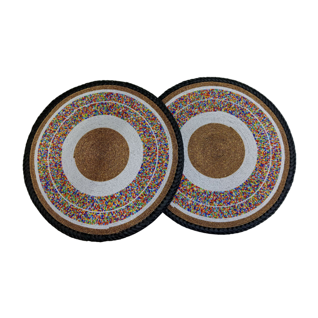 Full beaded table mats | Size 14 inch| Round