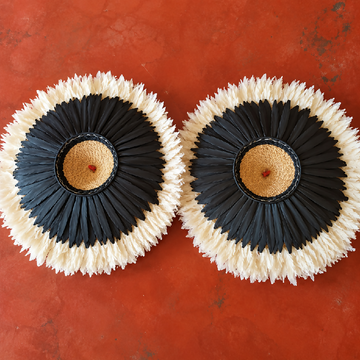 African Feather Juju Hat/Bamiléké Ceremonial Wall Décor