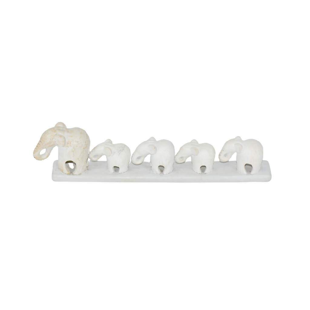 Handcrafted Soapstone Elephant Family Sculpture