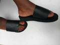 Plain leather wedge sandals - Mawu Africa