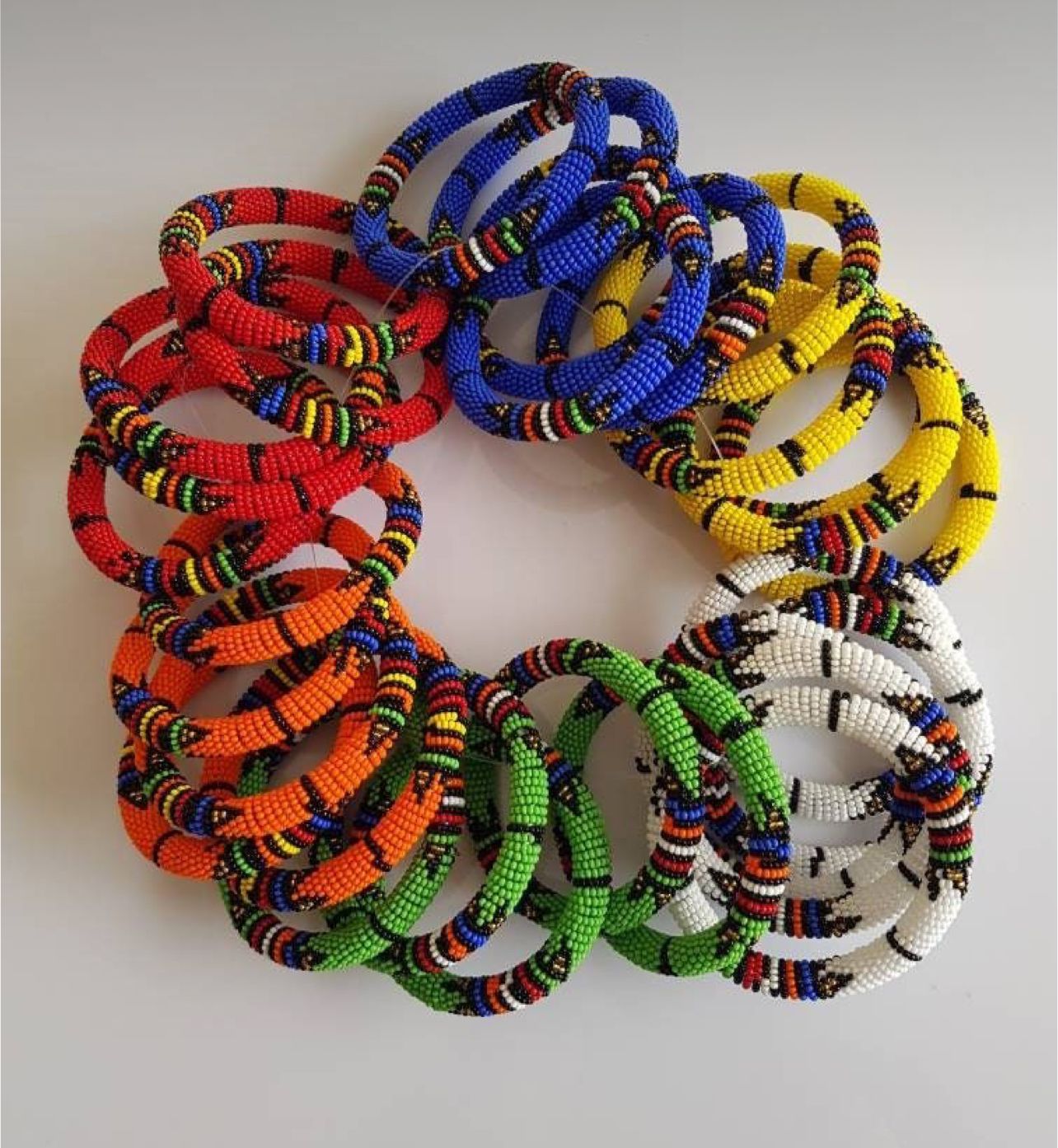 African Beaded Bangle-Zulu Designs