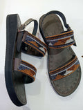 chocolate brown wedge sandals - Mawu Africa