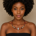 Red Antique Silver Necklace - Mawu Africa