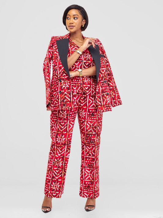 Rehema Ankara Pant 3pc Suit| African outfit| African pants and jacket| African blazer| Waist Jacket