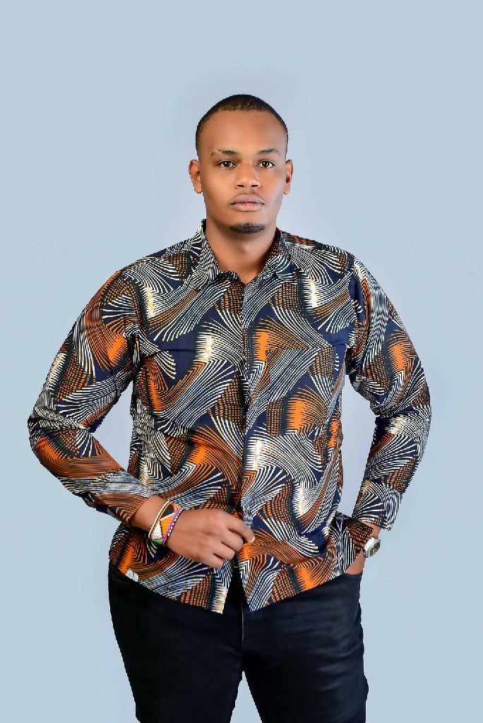 Brown African Shirt Long Sleeve1