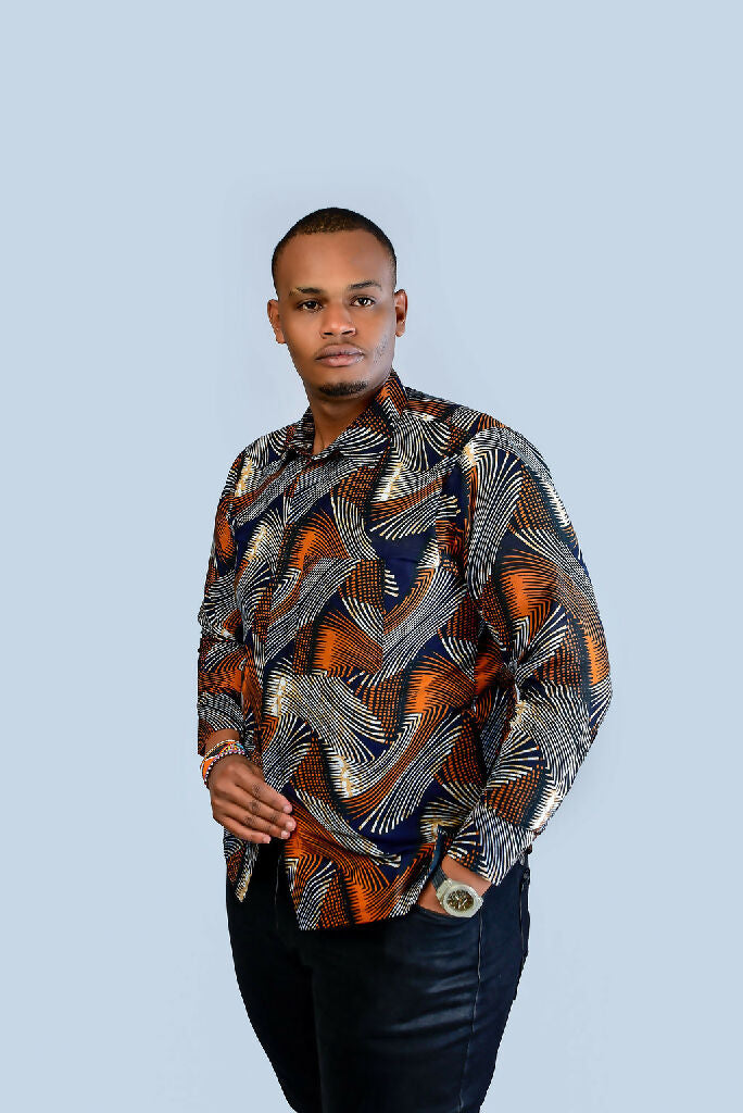 Brown African Shirt Long Sleeve1