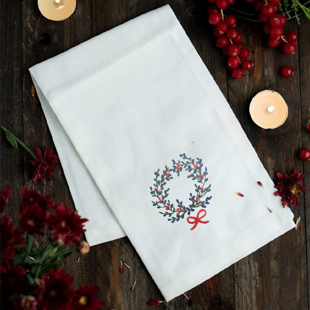 Christmas Napkins - Wreath Motif
