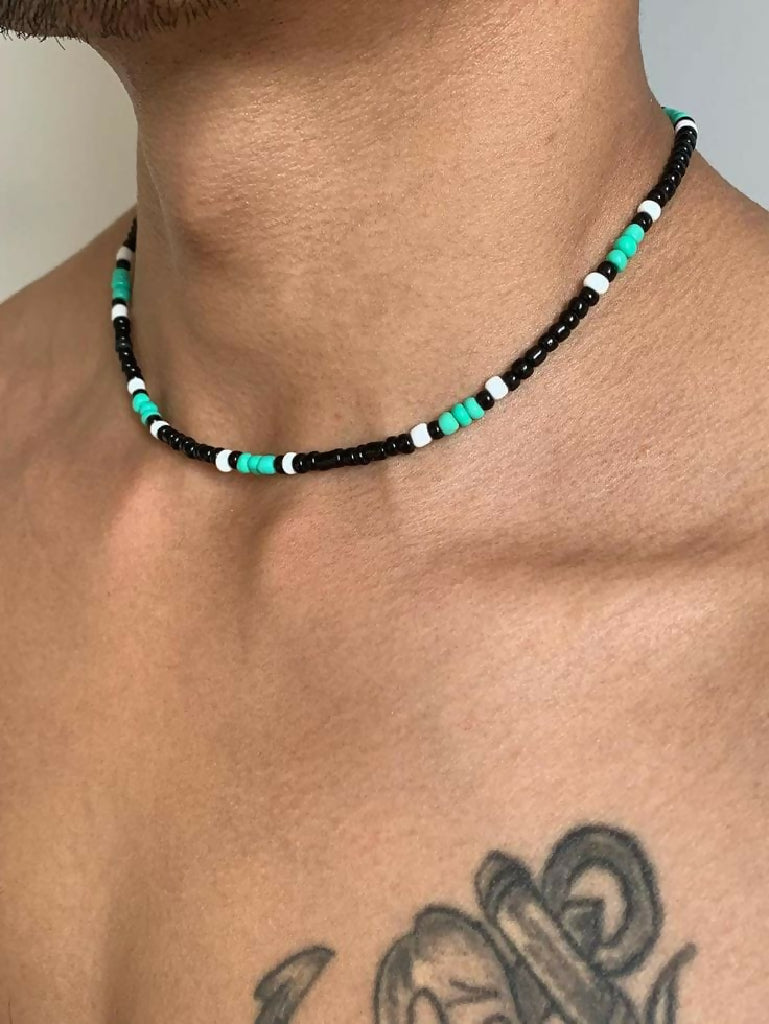 Handmade Glass Bead African Choker Necklace