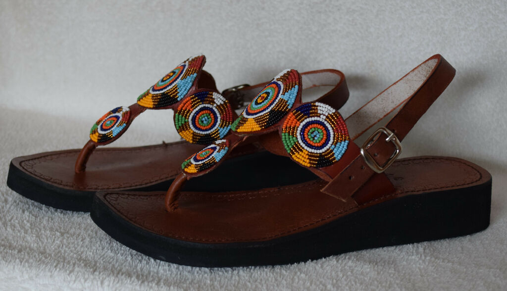 Leather Wedge Sandals- Savannah Mosaic