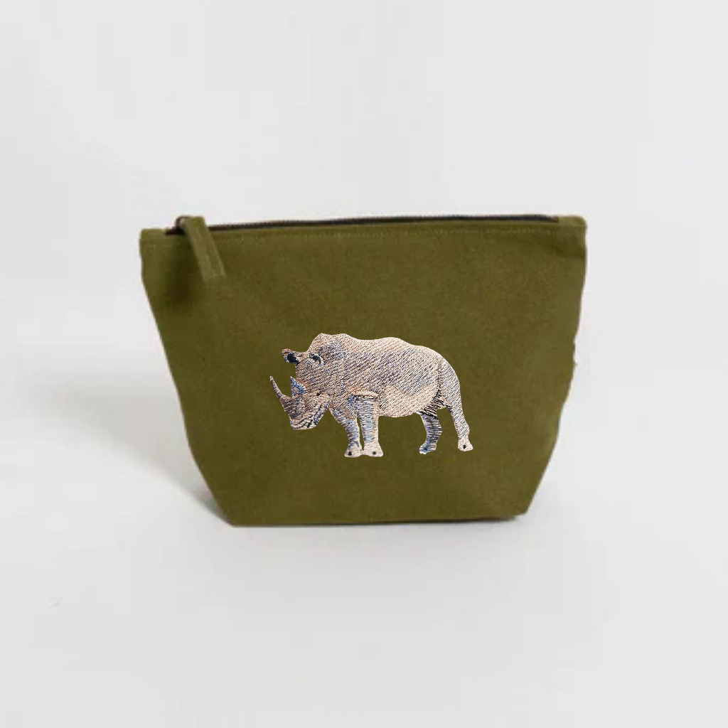 green natural canvas pouch
