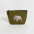 green natural canvas pouch