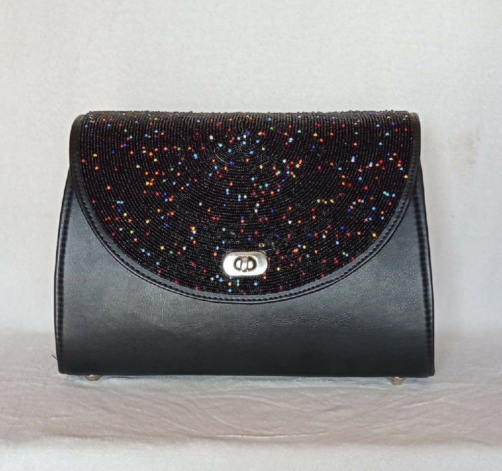 Hand-Beaded Flap Crossbody Bag - Mawu Africa