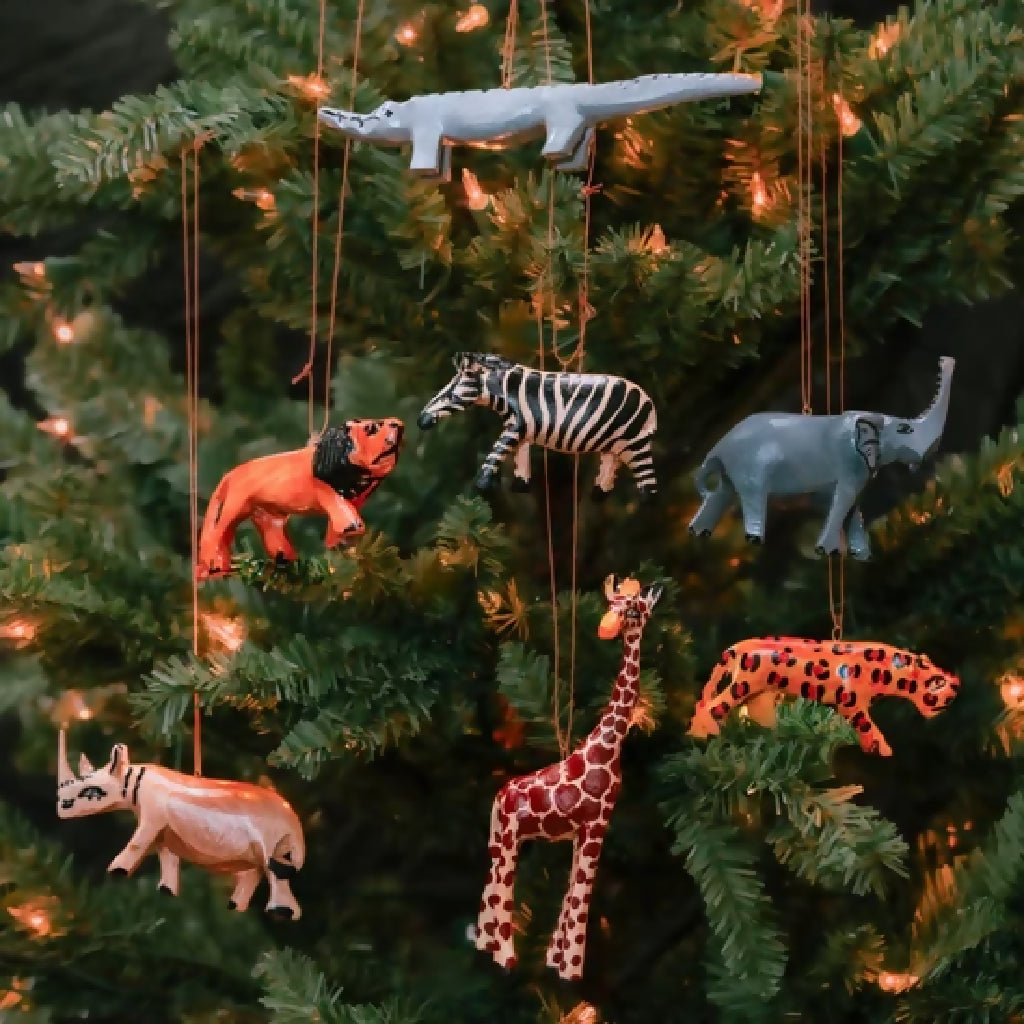Safari Animals Ornament Set
