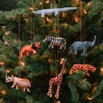 Safari Animals Ornament Set