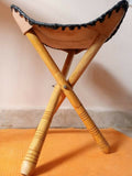 Traditional Tripod Stool | Handcrafted Wood & Leather | Kenyan Furniture - Mawu Africa