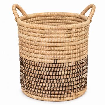 Raffia Laundry Basket – Circular with Handles