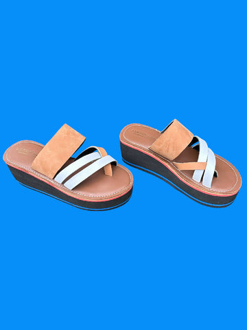Mouen wedge leather sandals