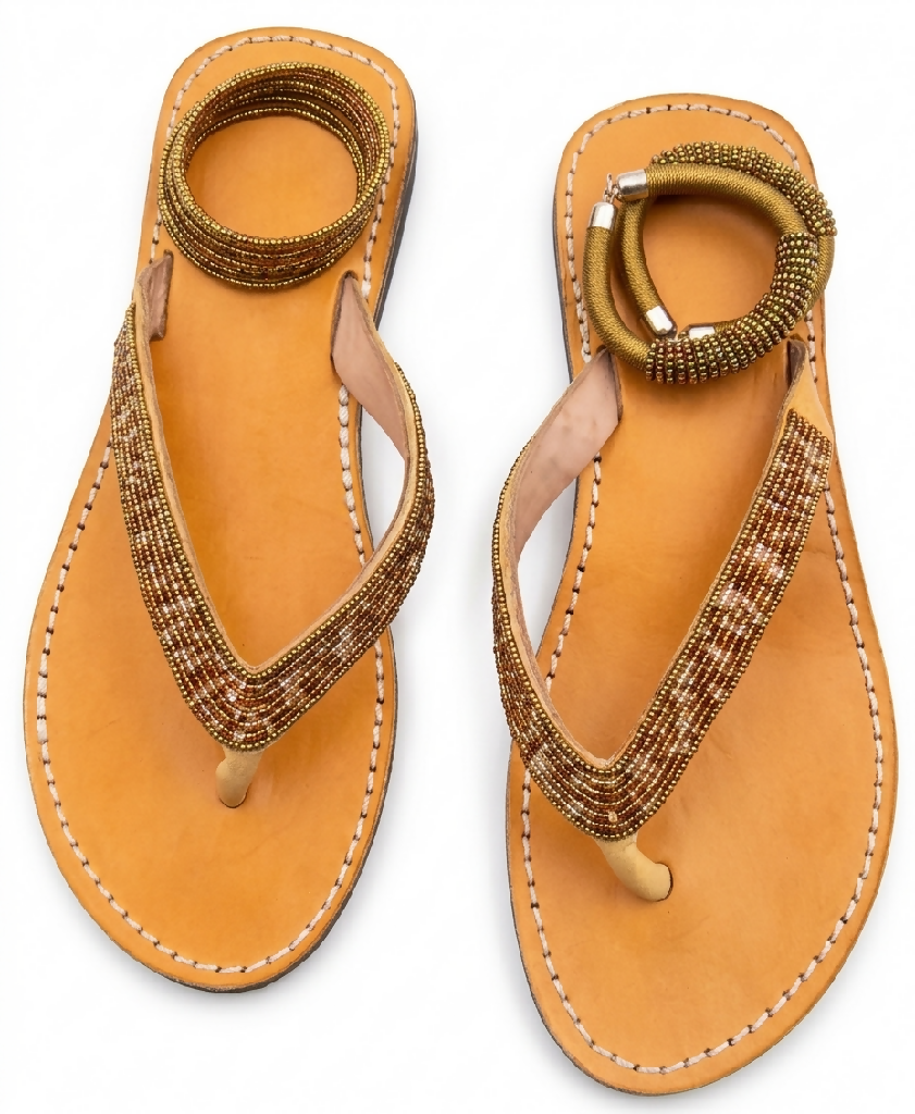 Premium Gift Package for Her Leather Sandals Earrings and Bracelet - Mawu Africa