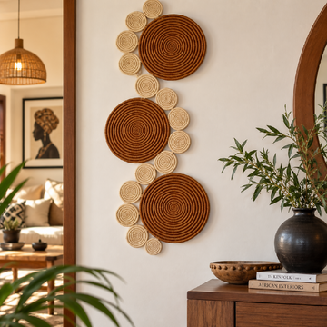 3-Piece Spiral Raffia Wall Décor Set