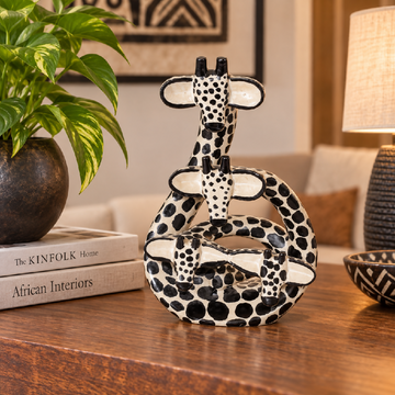 Decorative Soapstone Giraffe Family Sculpture
