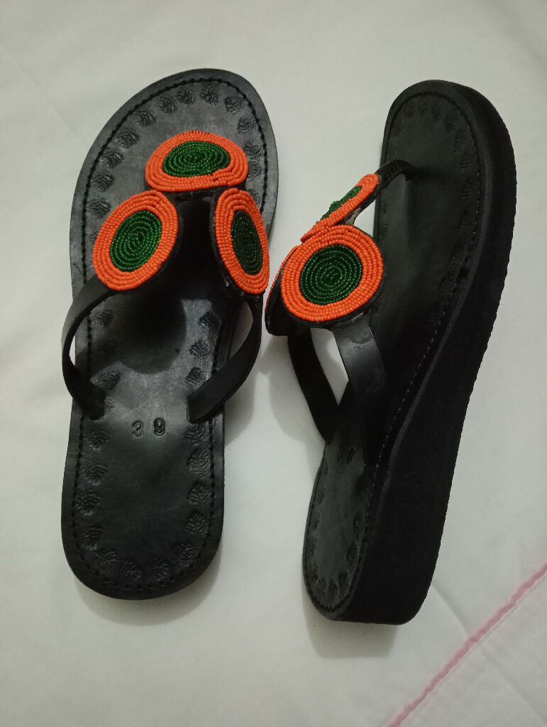 wedge leather sandals - Mawu Africa