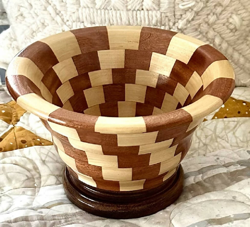 Segmented wooden bowl