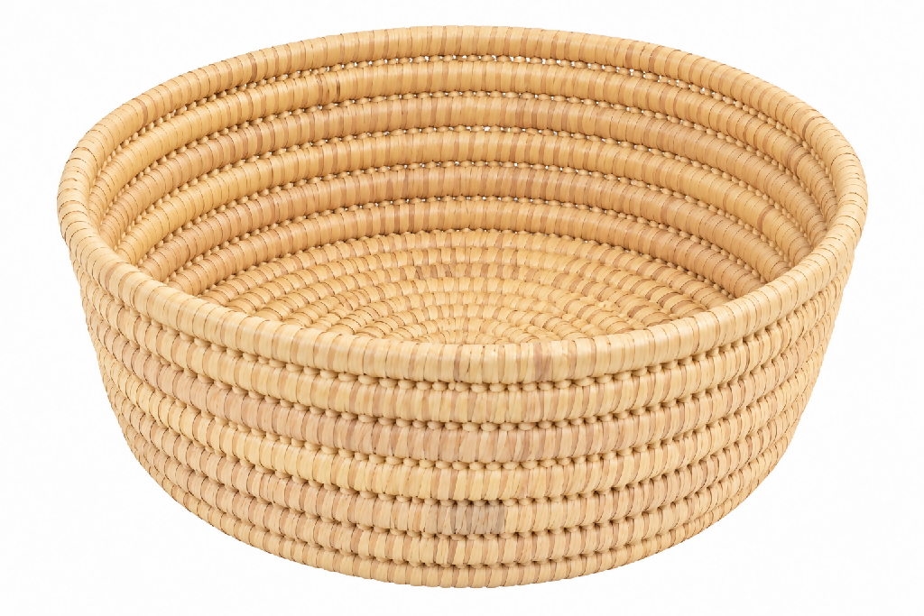 Handwoven Storage Basket – Reed (medium size circular) - Mawu Africa