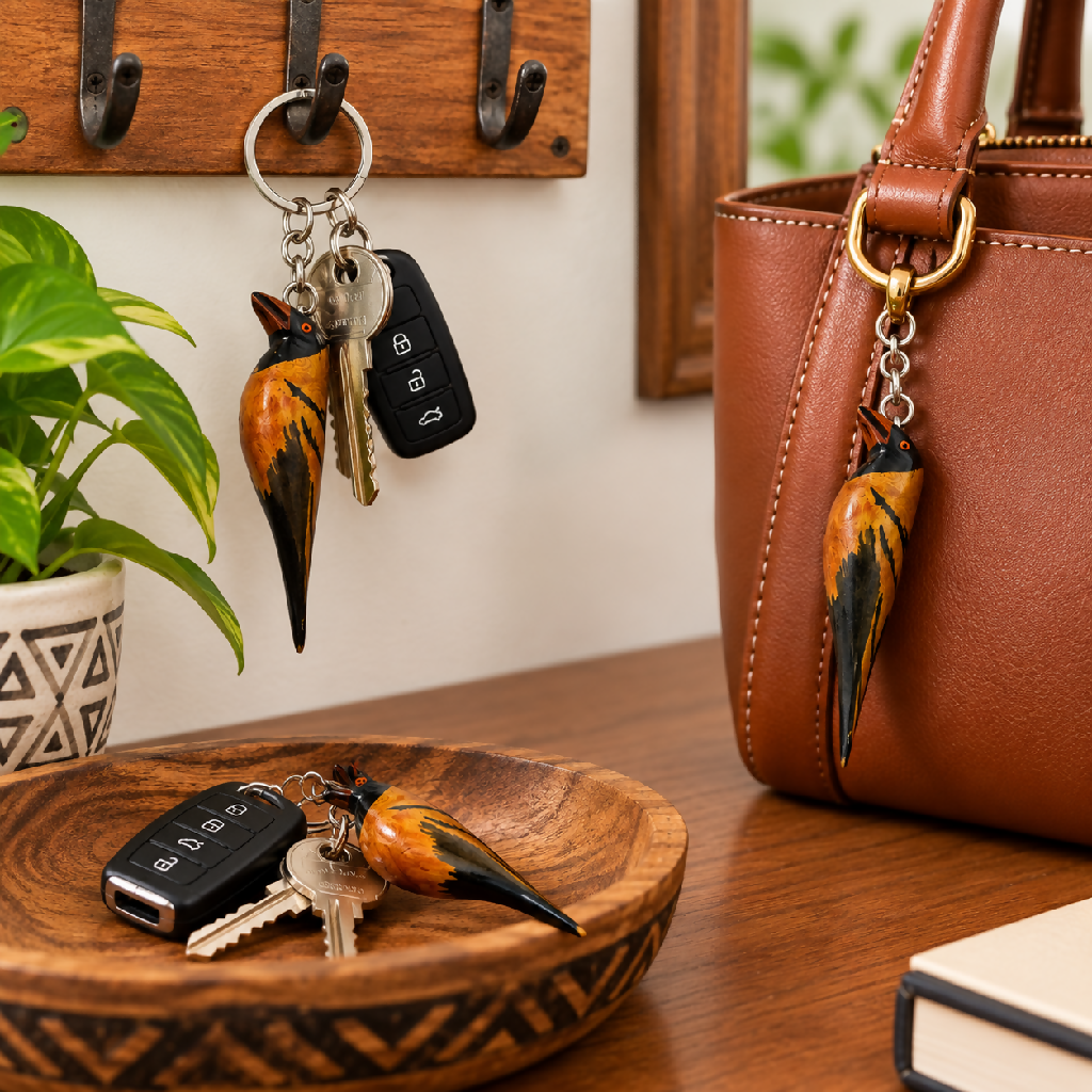 Handcrafted Wooden Bird Key Holders – Kenya