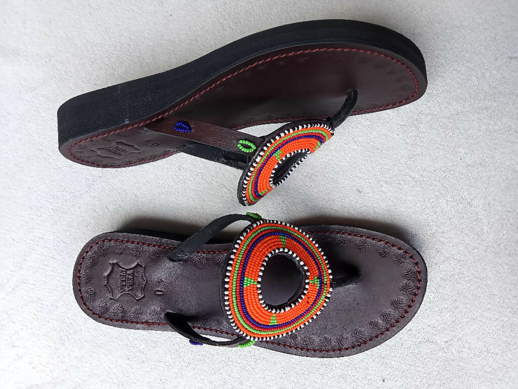 Wedge leather sandals - Mawu Africa