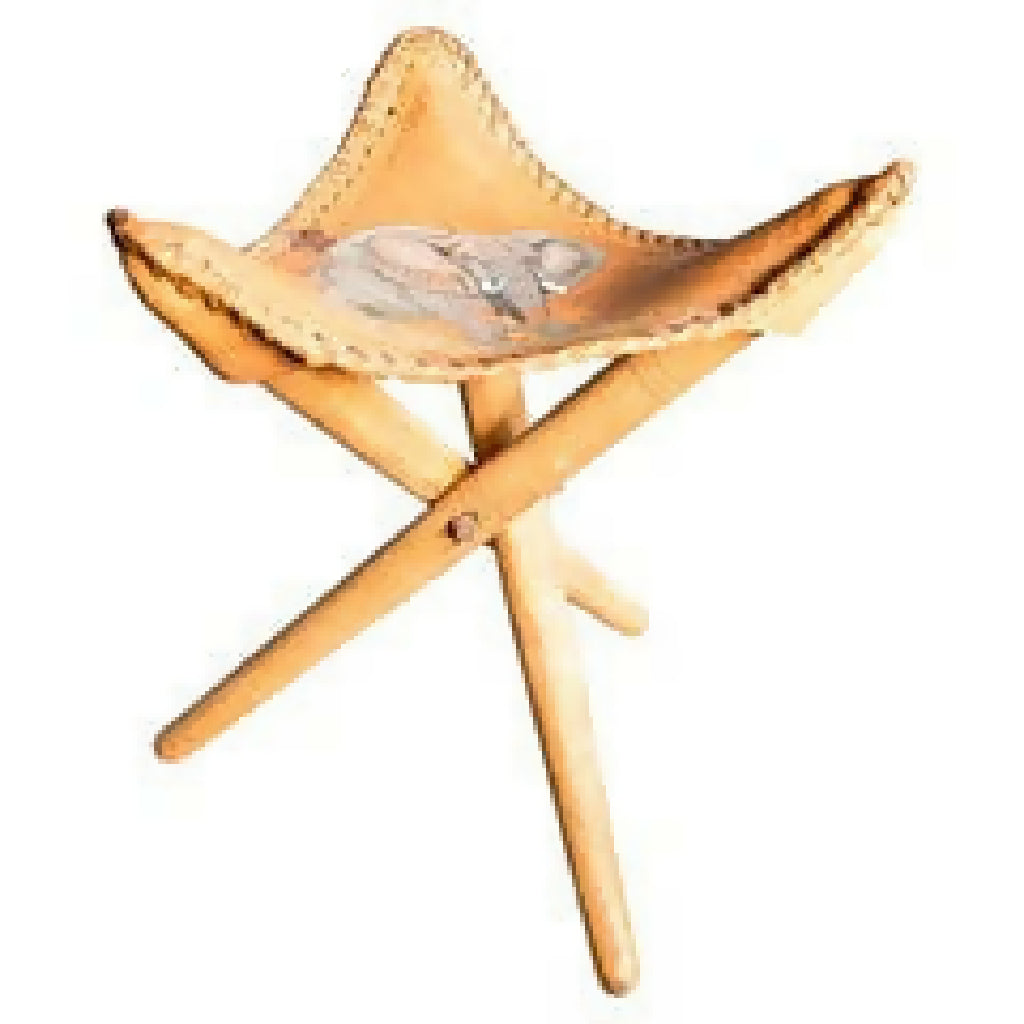 Traditional Tripod Stool | Handcrafted Wood & Leather | Kenyan Furniture - Mawu Africa