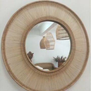 Handcrafted Malawi Cane Mirror - Mawu Africa