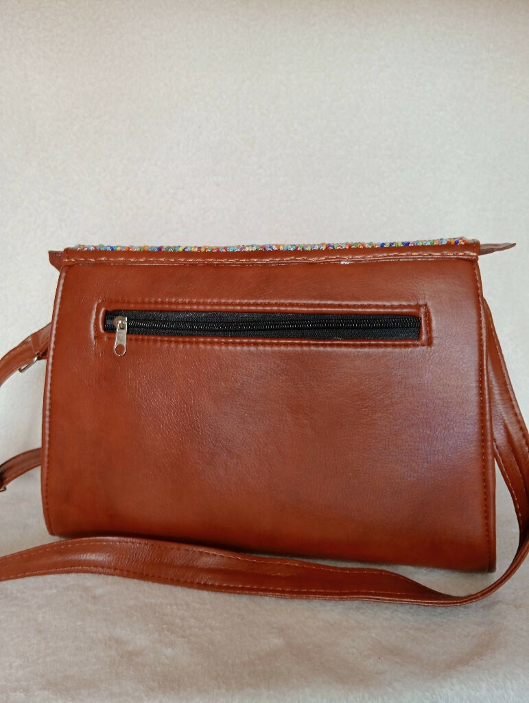 Hand-Beaded Flap Crossbody Bag - Mawu Africa