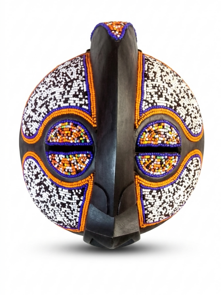 Traditional African Tribal Mask Kenya | Beaded Wooden - Mawu Africa