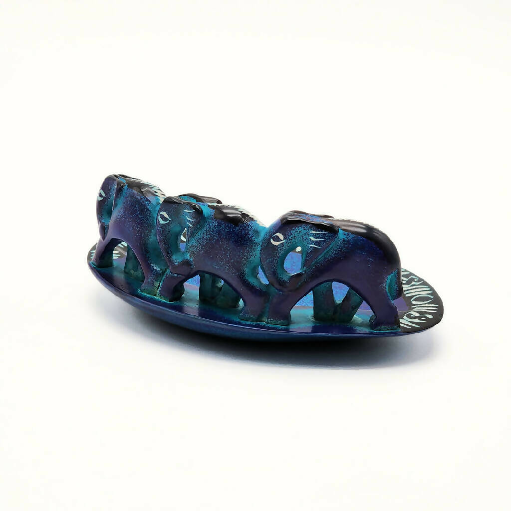 Tri Blue Soapstone Bowl - Mawu Africa