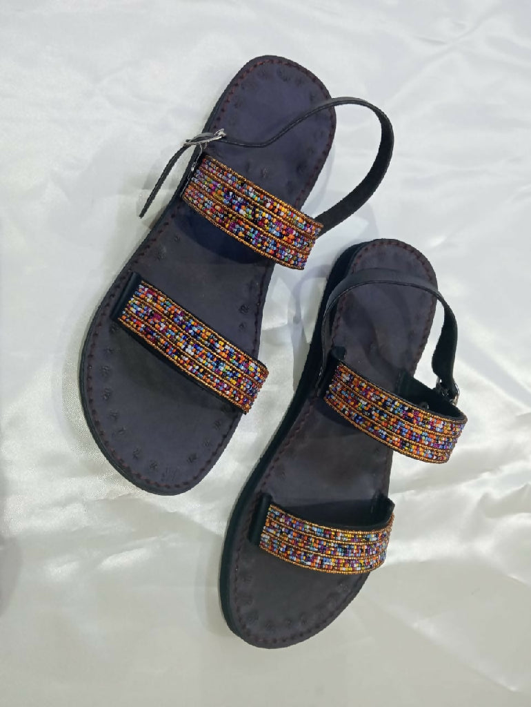Half wedge sandals with backstrap - Mawu Africa