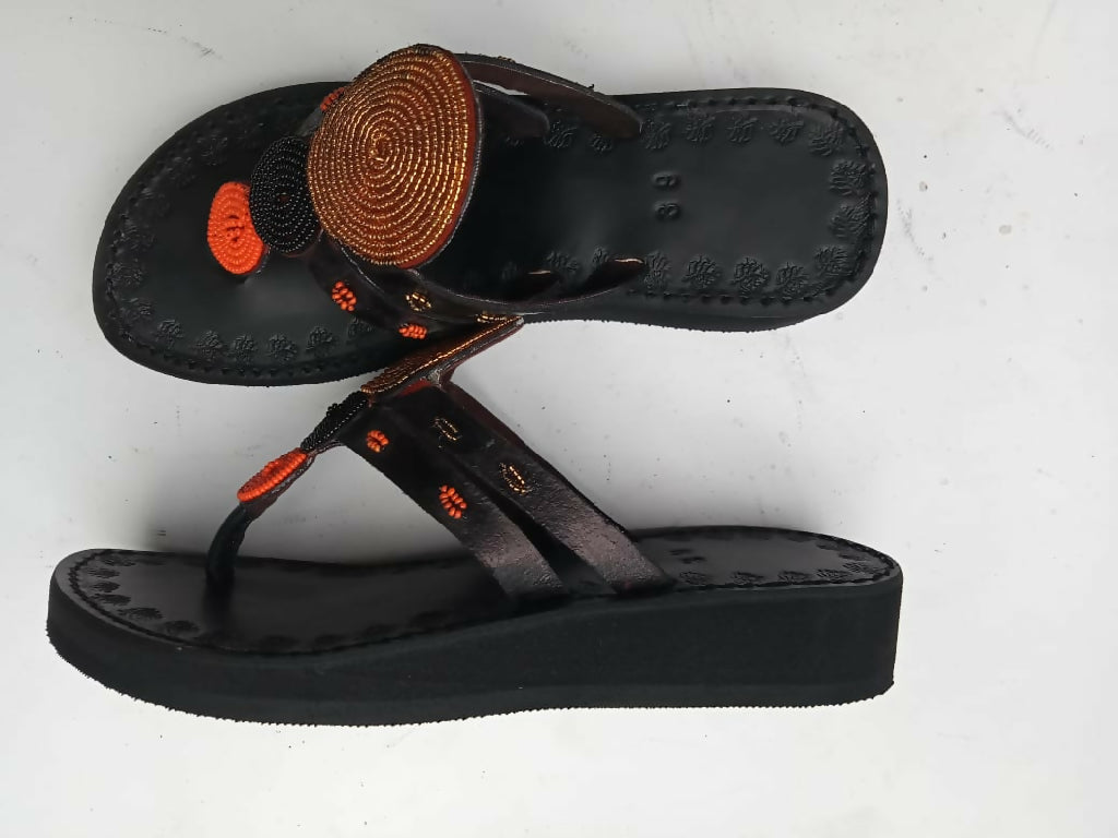 wedge leather sandals - Mawu Africa