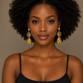 Gold water drop earrings - Mawu Africa